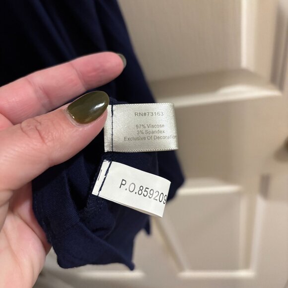 Boston Proper Women's Navy Blue Embellished Sleeveless Tank Top ~ Medium - Picture 4 of 5